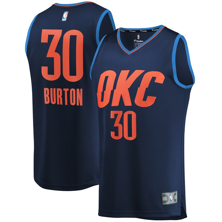 Deonte Burton Oklahoma City Thunder Fanatics Branded Youth Fast Break Player Jersey - Statement Edition - Navy