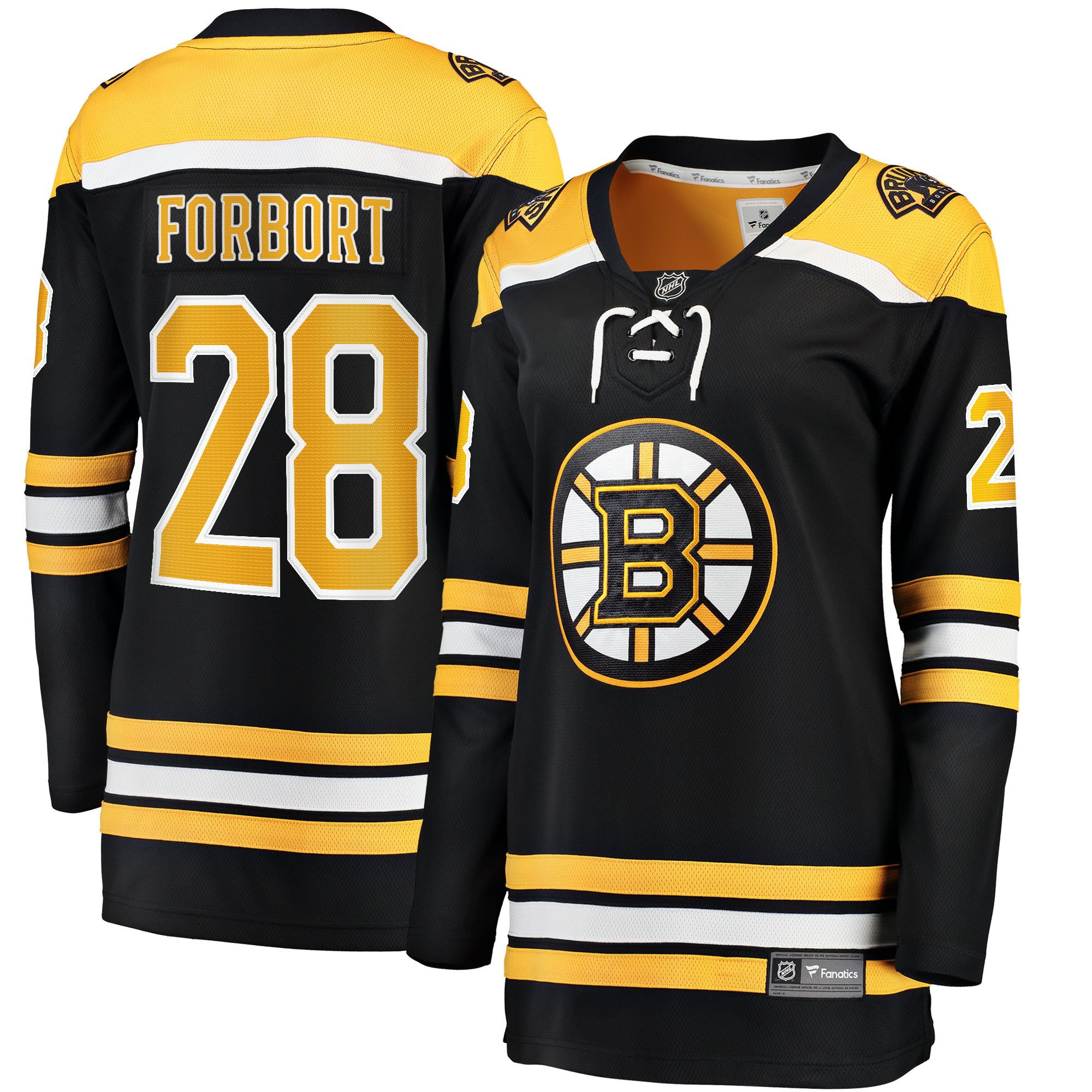 Derek Forbort 28 Boston Bruins Home Breakaway Jersey - Women, Black - JS890 