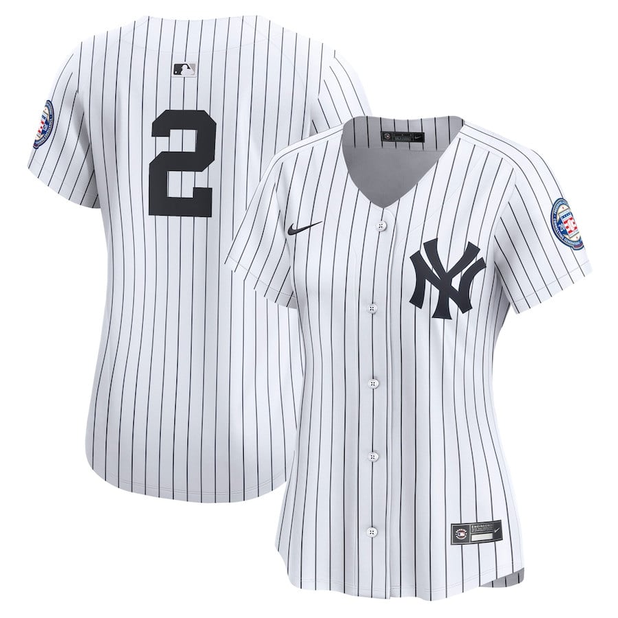 Derek Jeter 2 New York Yankees Women's Home Limited Player Jersey - White 