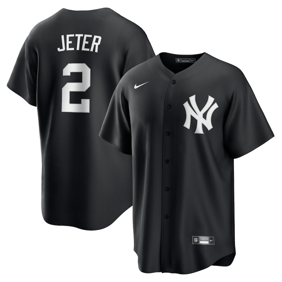 Derek Jeter 2 San Diego Padres Men Jersey - Black 
