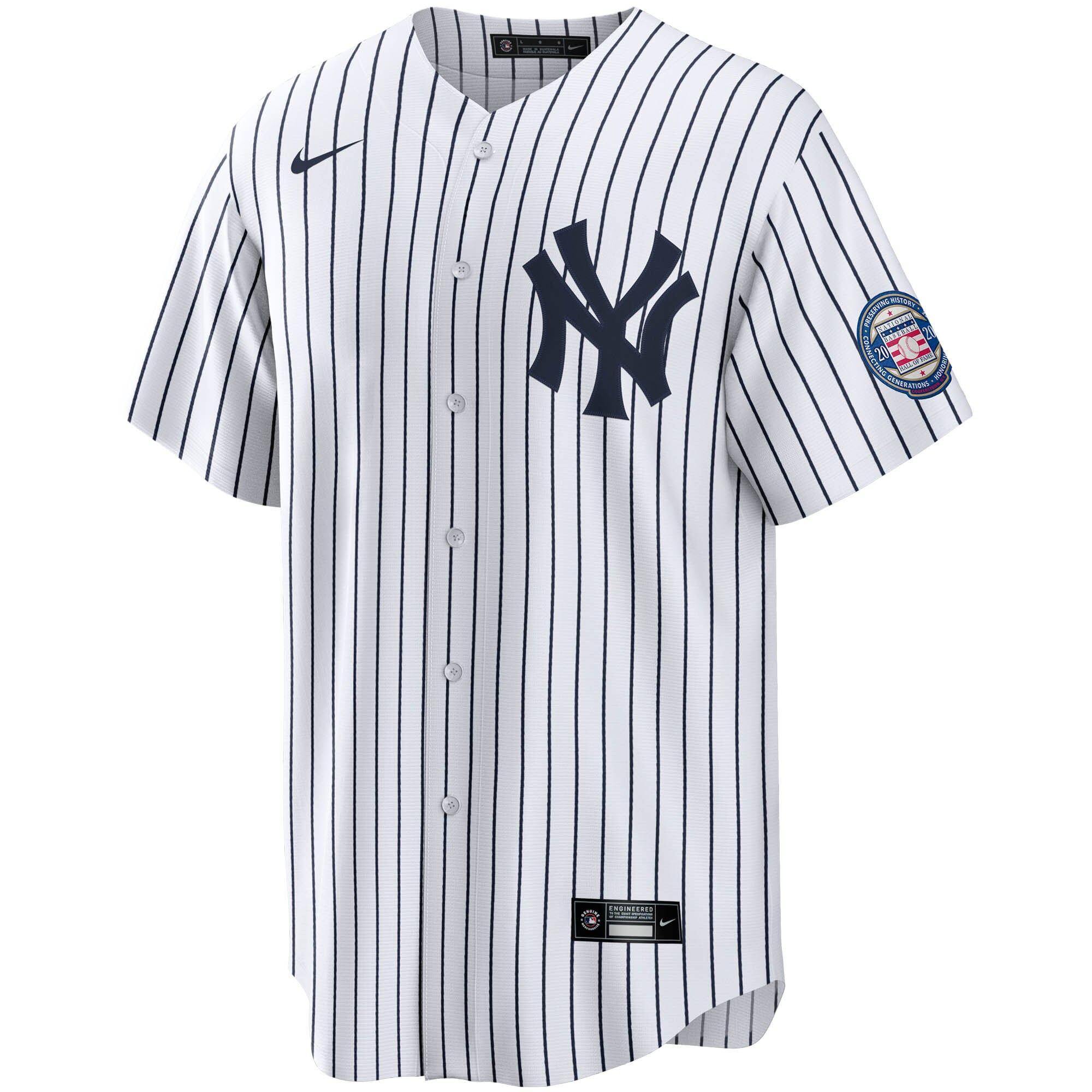 Alternative view of Derek Jeter New York Yankees 2020 Hall Of Fame Induction Home Replica Player Name Jersey – White/navy