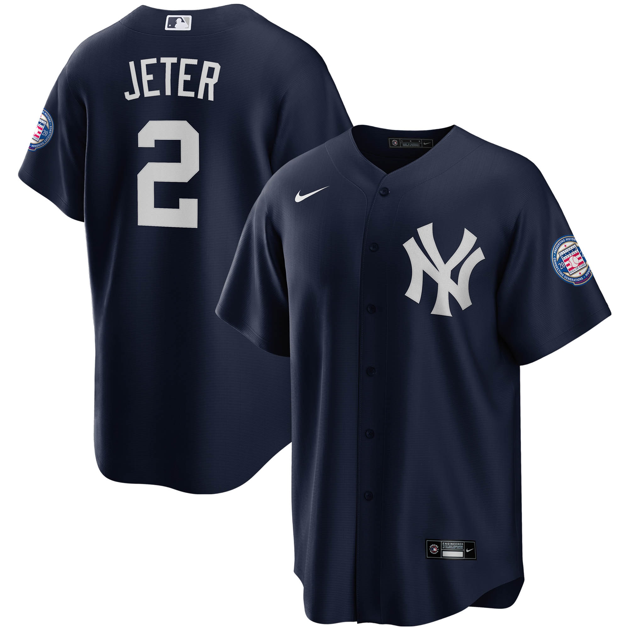 Derek Jeter New York Yankees 2020 Hall Of Fame Induction Home Replica Player Name Jersey – White/navy