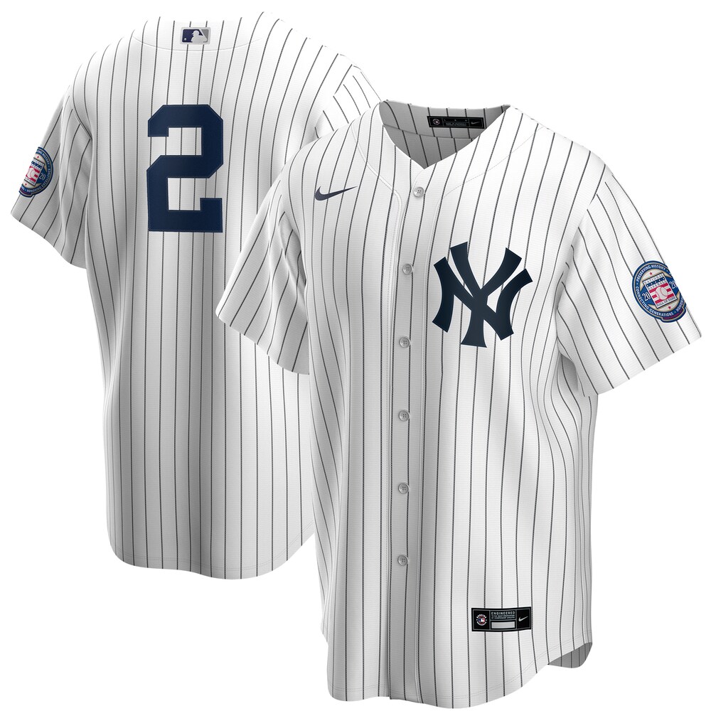 Derek Jeter New York Yankees 2020 Hall Of Fame Induction Jersey - White/navy