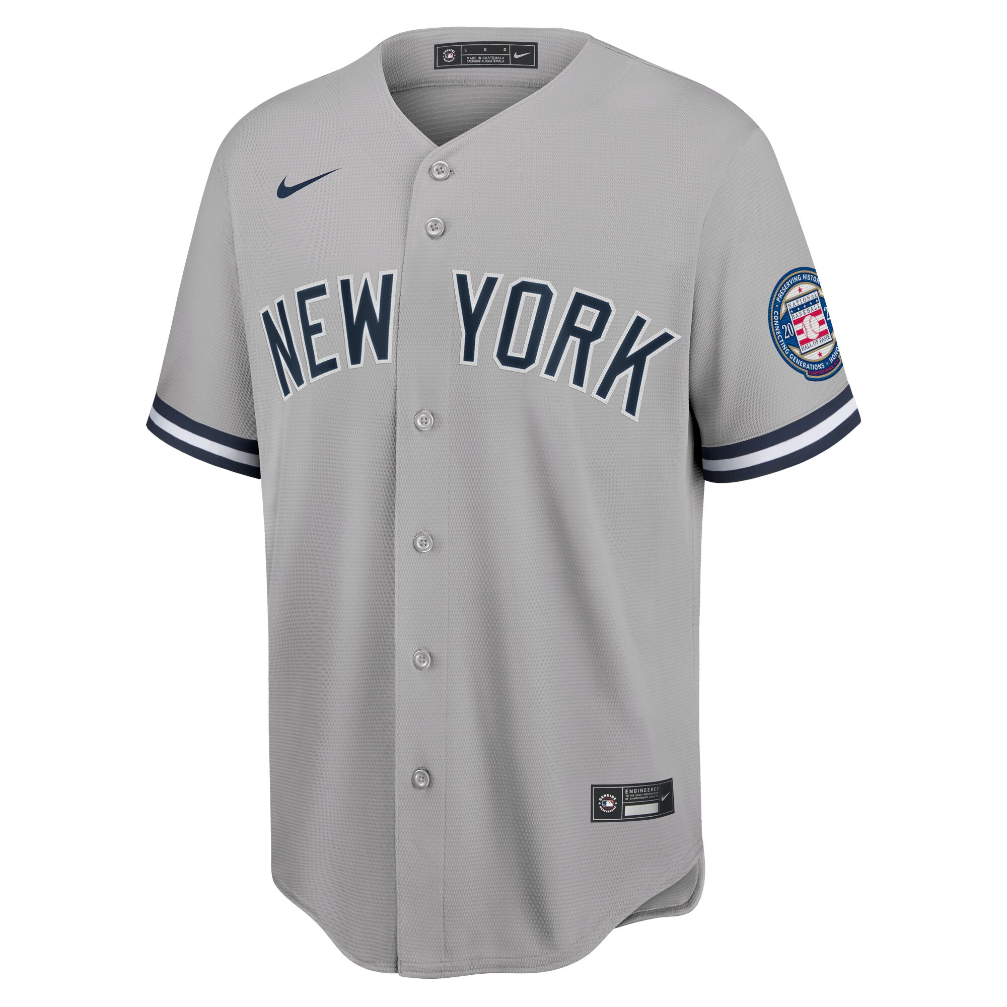 Alternative view of Derek Jeter New York Yankees 2020 Hall Of Fame Induction Replica Jersey - Gray