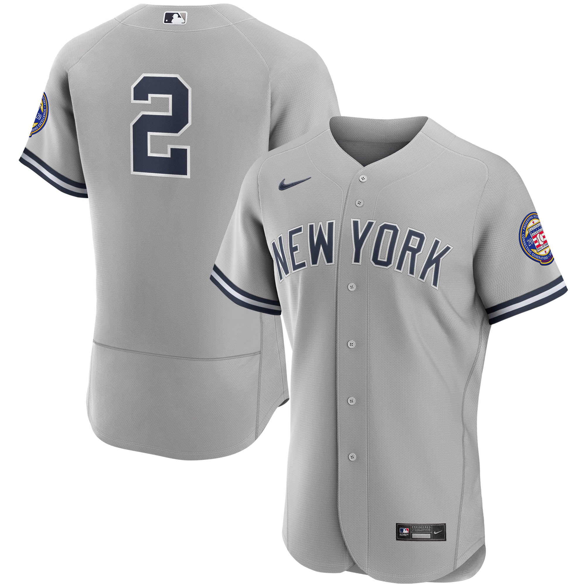 Derek Jeter New York Yankees 2020 Hall Of Fame Induction Road Authentic Player Jersey - Gray