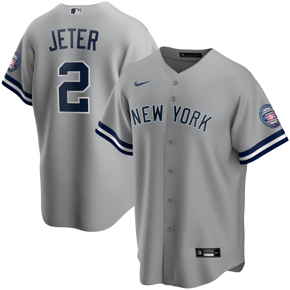 Derek Jeter New York Yankees 2020 Hall Of Fame Induction Road Player Name Jersey - Gray