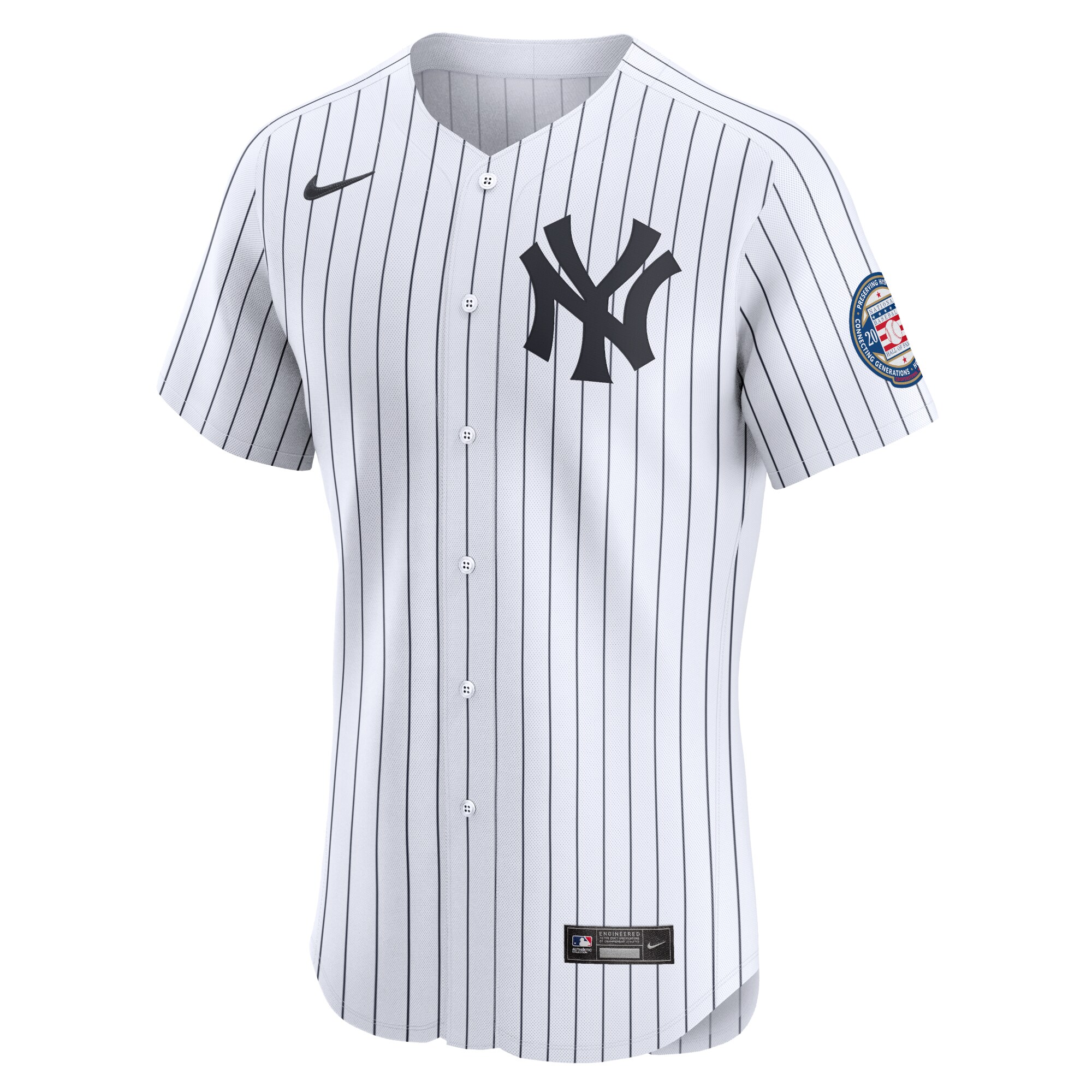Derek Jeter New York Yankees Home 2020 Hall Of Fame Induction Patch Elite Player Jersey - White