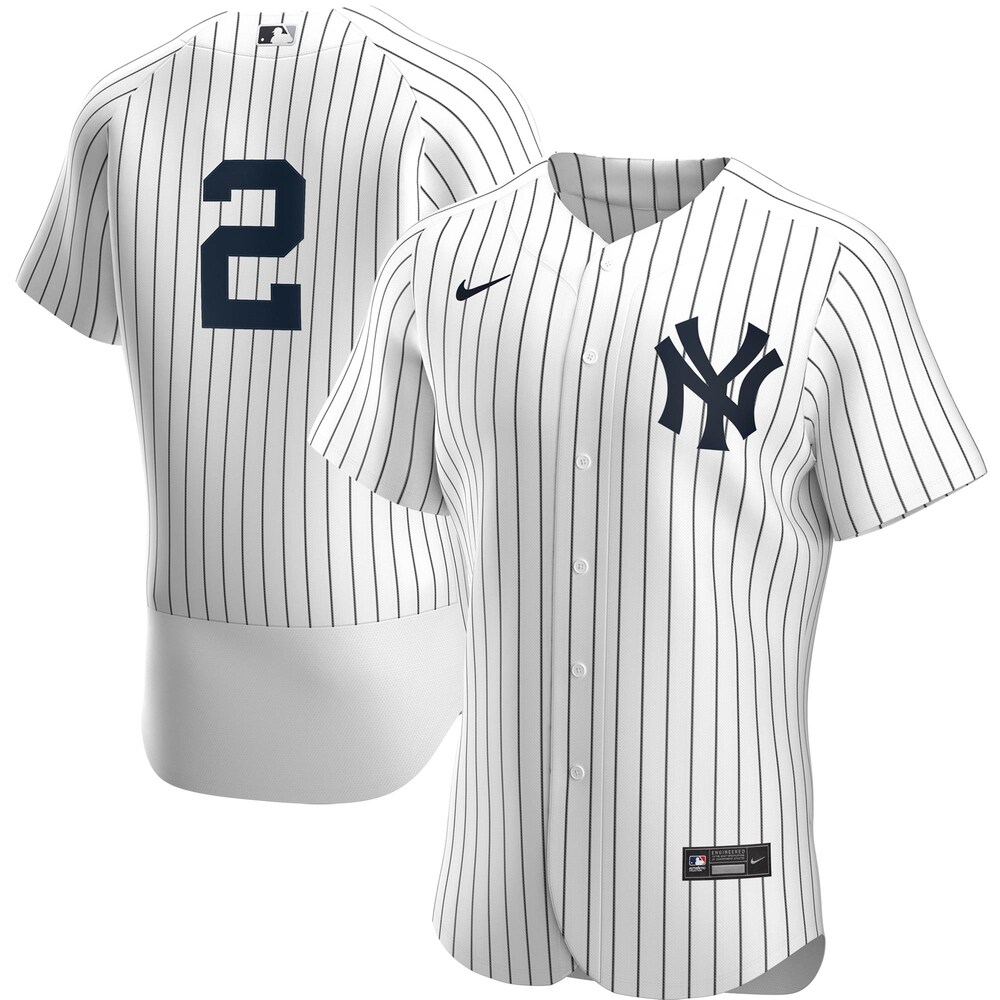 Derek Jeter New York Yankees Home Player Jersey - White/navy