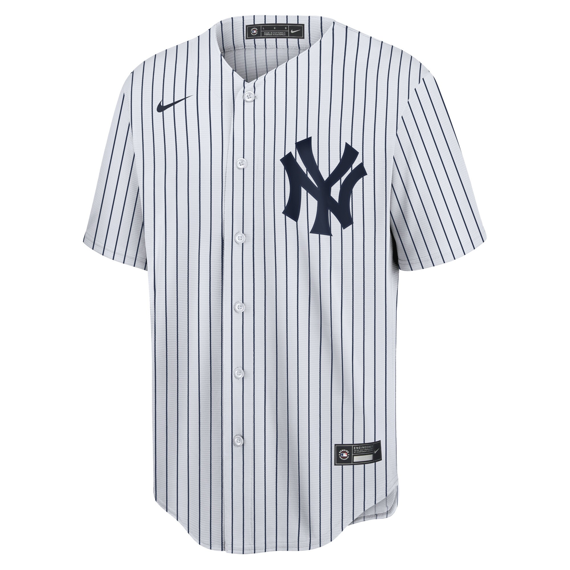 Alternative view of Derek Jeter New York Yankees Home Replica Player Name Jersey – White/navy