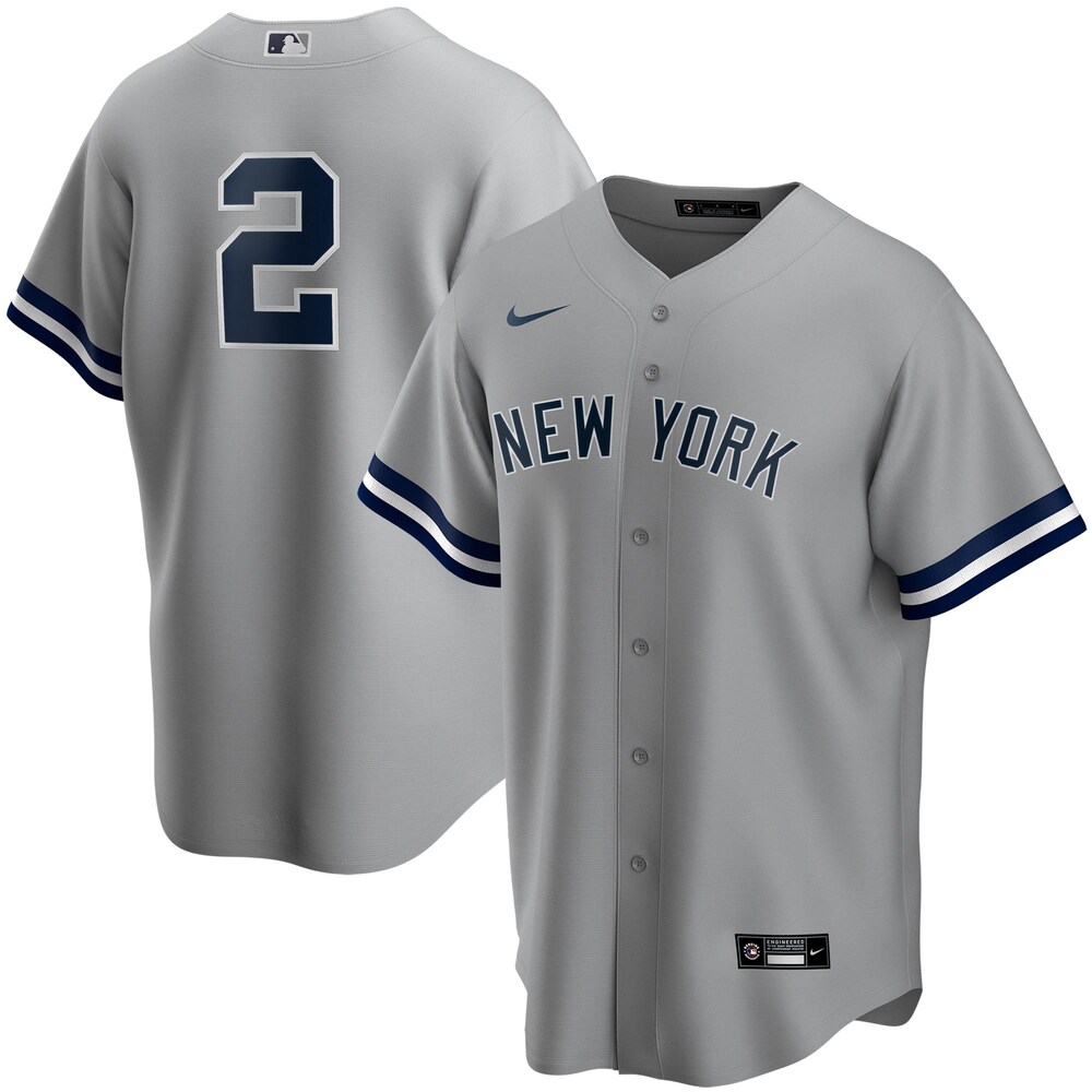 Derek Jeter New York Yankees Road Player Jersey - Gray