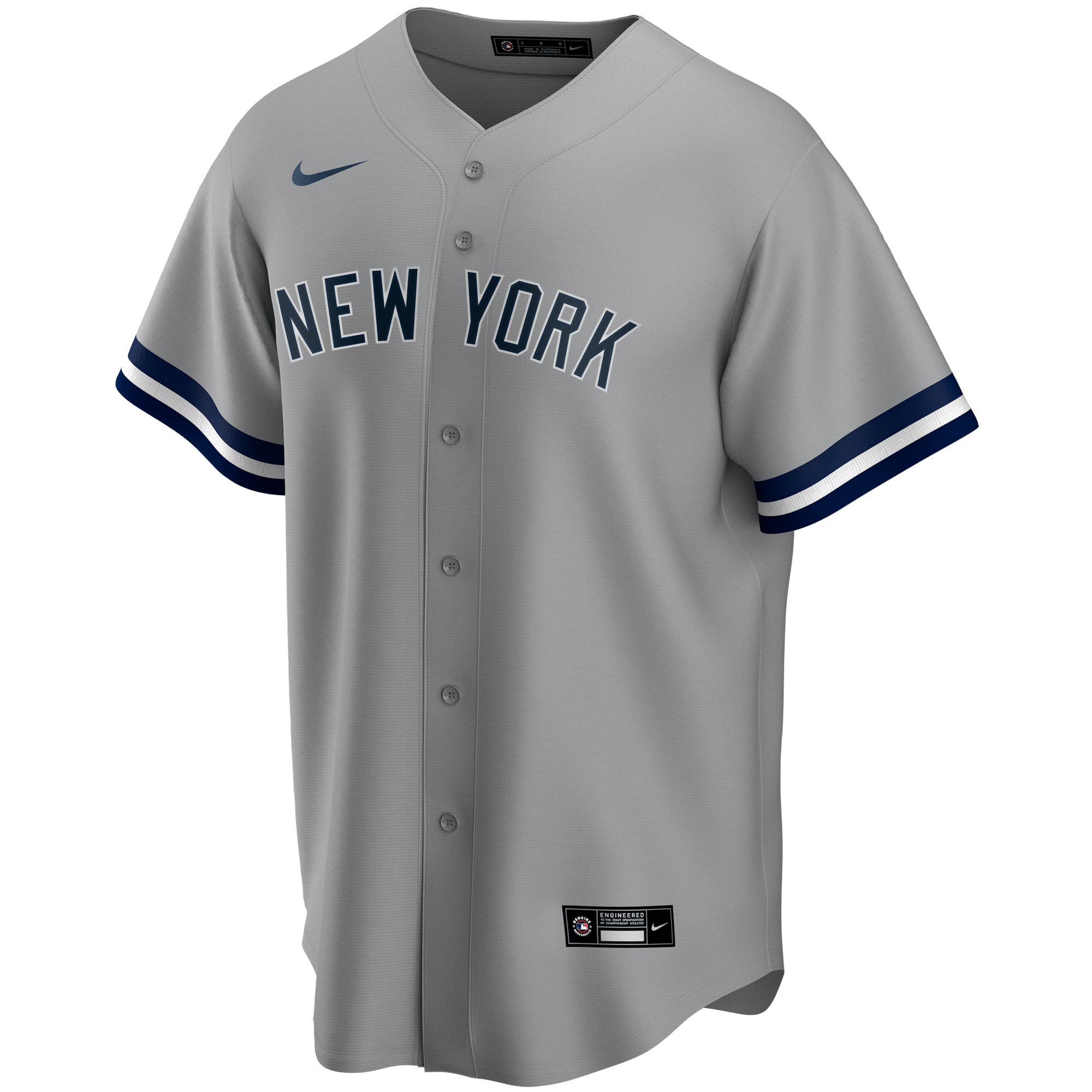 Alternative view of Derek Jeter New York Yankees Road Replica Player Jersey - Gray