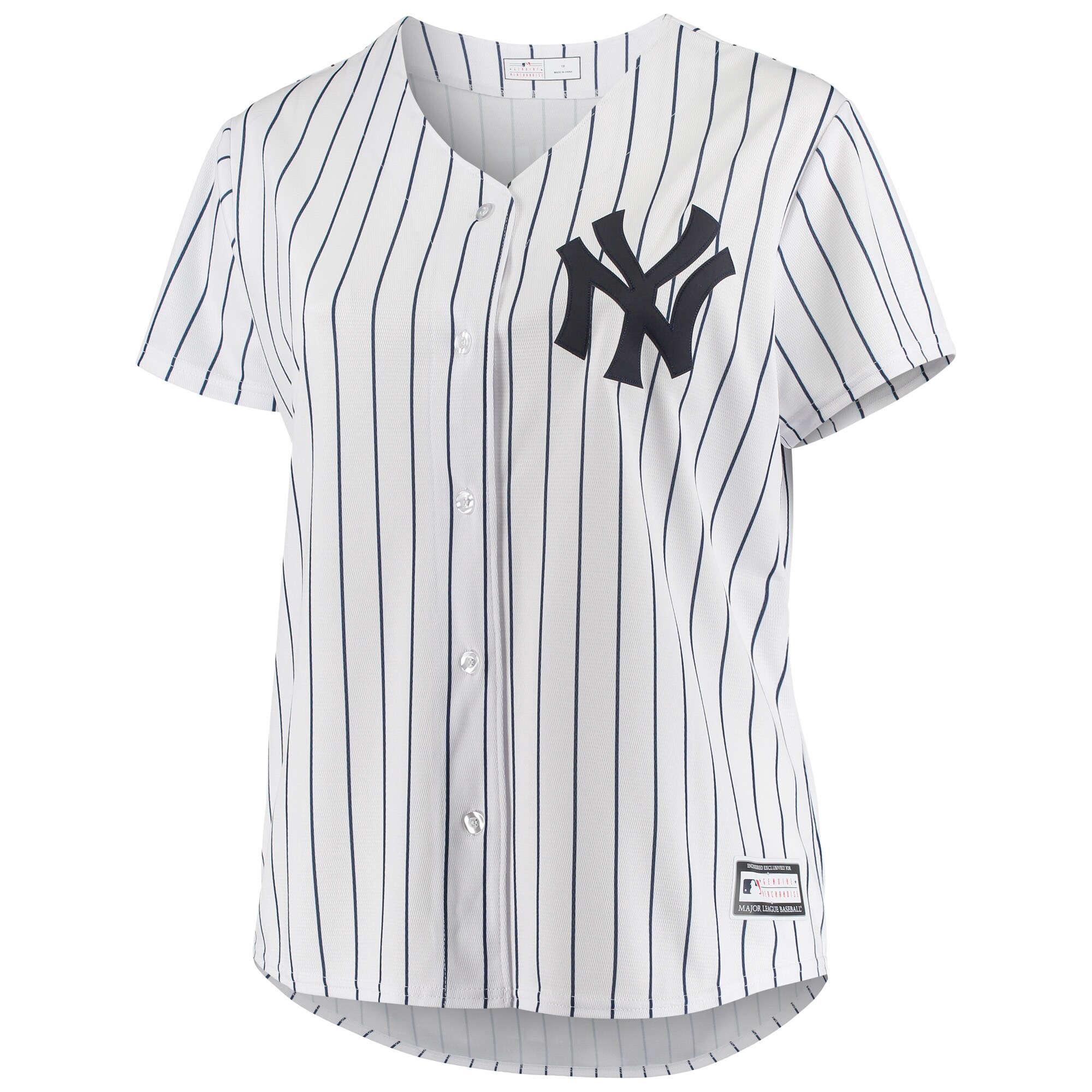Alternative view of Derek Jeter New York Yankees Women’s Plus Size Replica Player Jersey – White