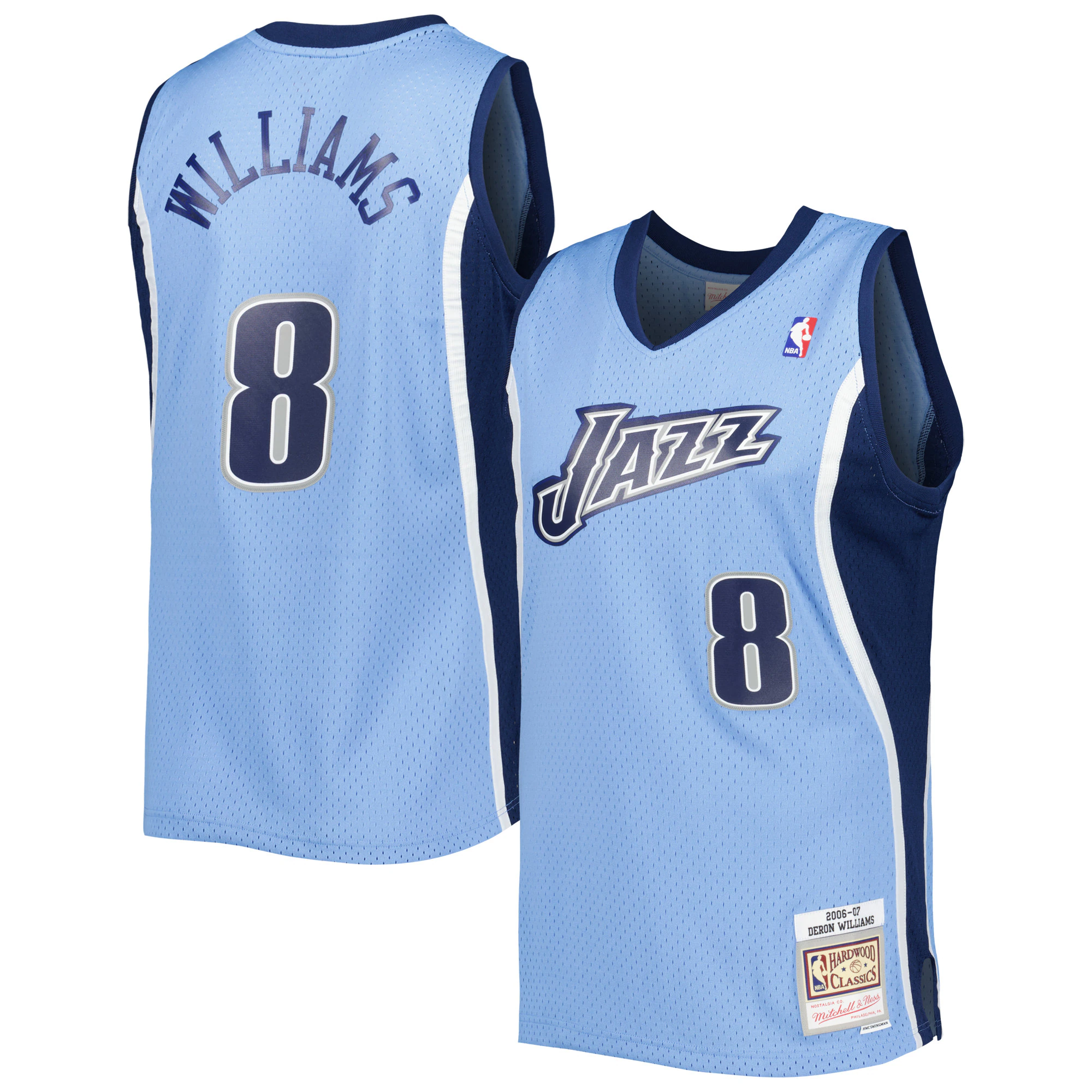 Alternative view of Deron Williams Utah Jazz Mitchell & Ness 2001/02 Hardwood Classics Swingman Jersey - Blue