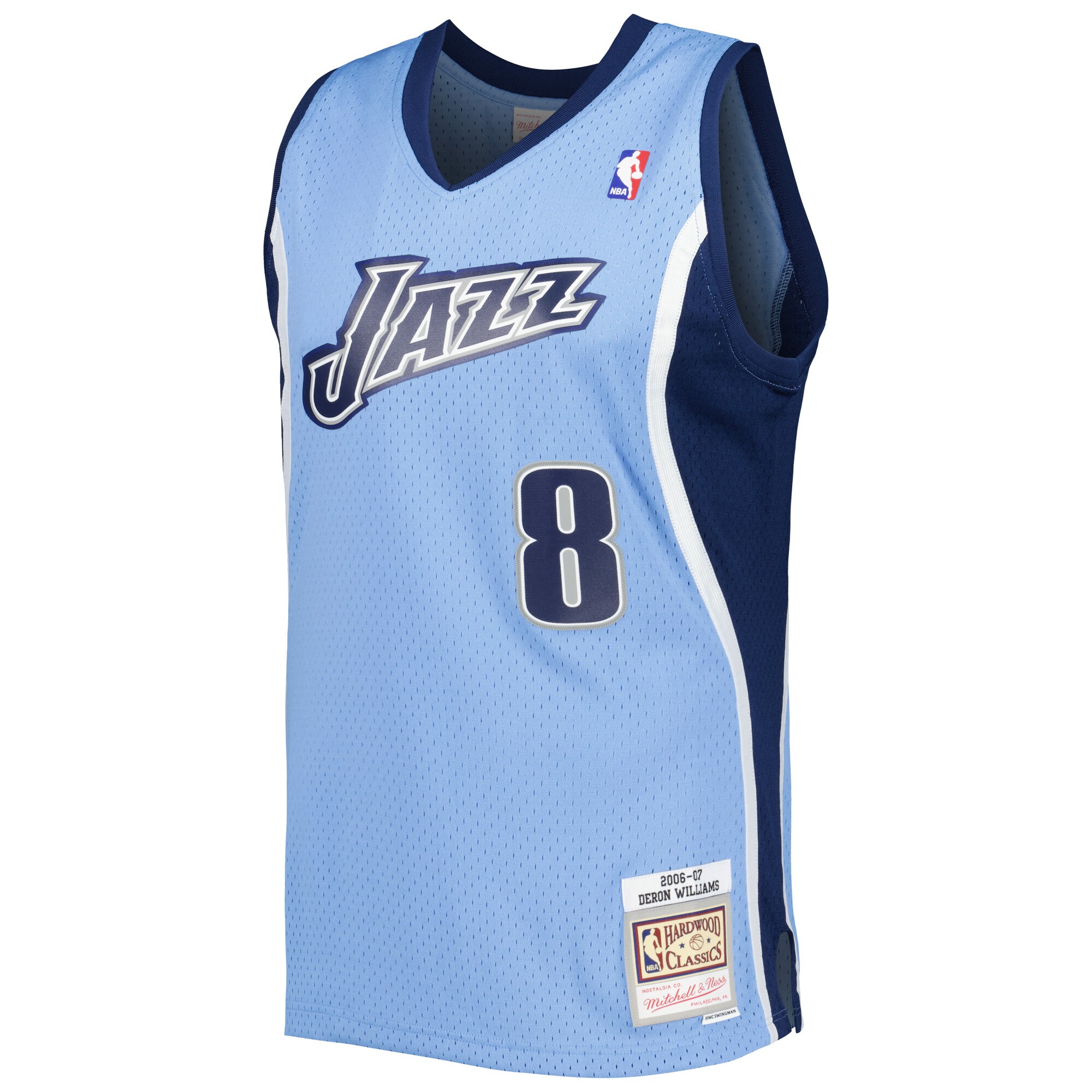 Alternative view of Deron Williams Utah Jazz Mitchell & Ness 2001/02 Hardwood Classics Swingman Jersey - Blue