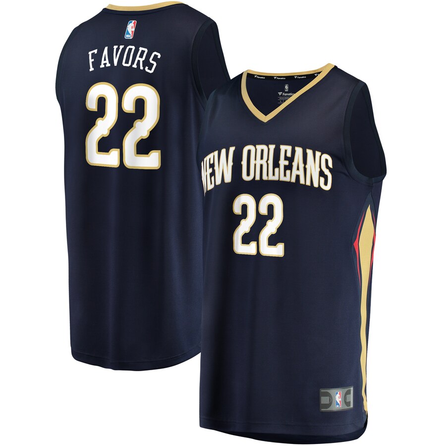 Derrick Favors New Orleans Pelicans Fanatics Branded Youth Fast Break Replica Jersey Navy - Icon Edition