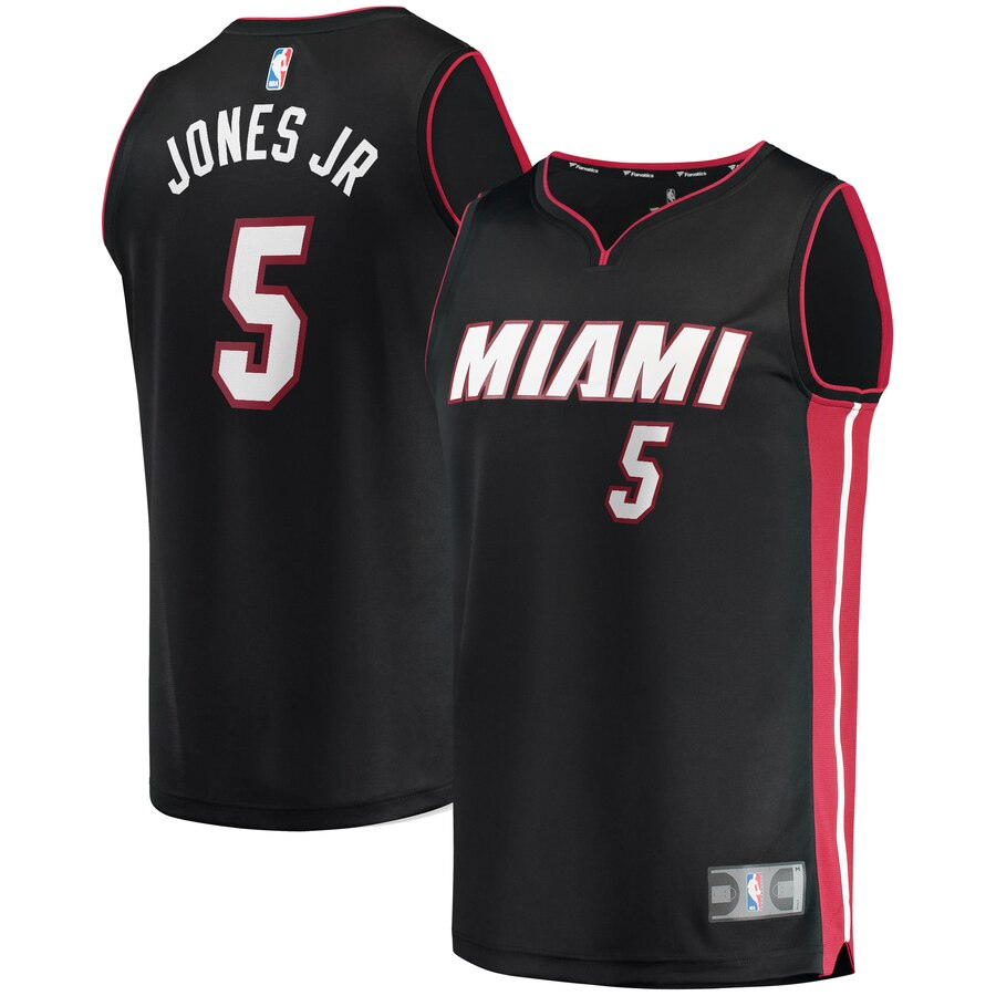 Derrick Jones Jr. Miami Heat Fanatics Branded Fast Break Replica Jersey Black - Icon Edition