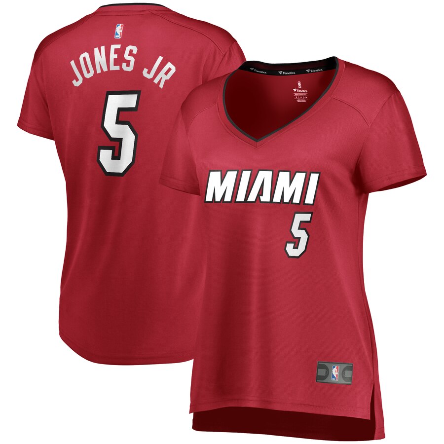 Derrick Jones Jr. Miami Heat Fanatics Branded Women's Fast Break Replica Jersey Red - Statement Edition