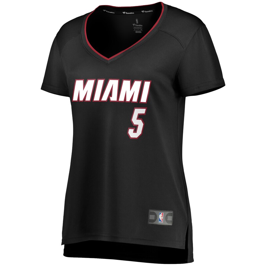 Alternative view of Derrick Jones Jr. Miami Heat Fanatics Branded Women's Fast Break Replica Player Jersey - Icon Edition - Black