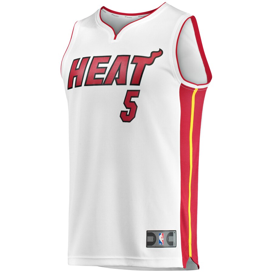 Alternative view of Derrick Jones Jr. Miami Heat Fanatics Branded Youth Fast Break Replica Player Jersey White - Association Edition