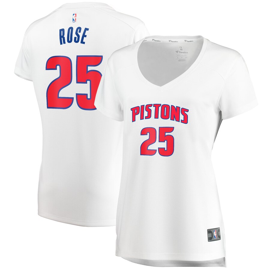 Derrick Rose Detroit Pistons Fanatics Branded Women's Fast Break Replica Player Jersey - Association Edition - White