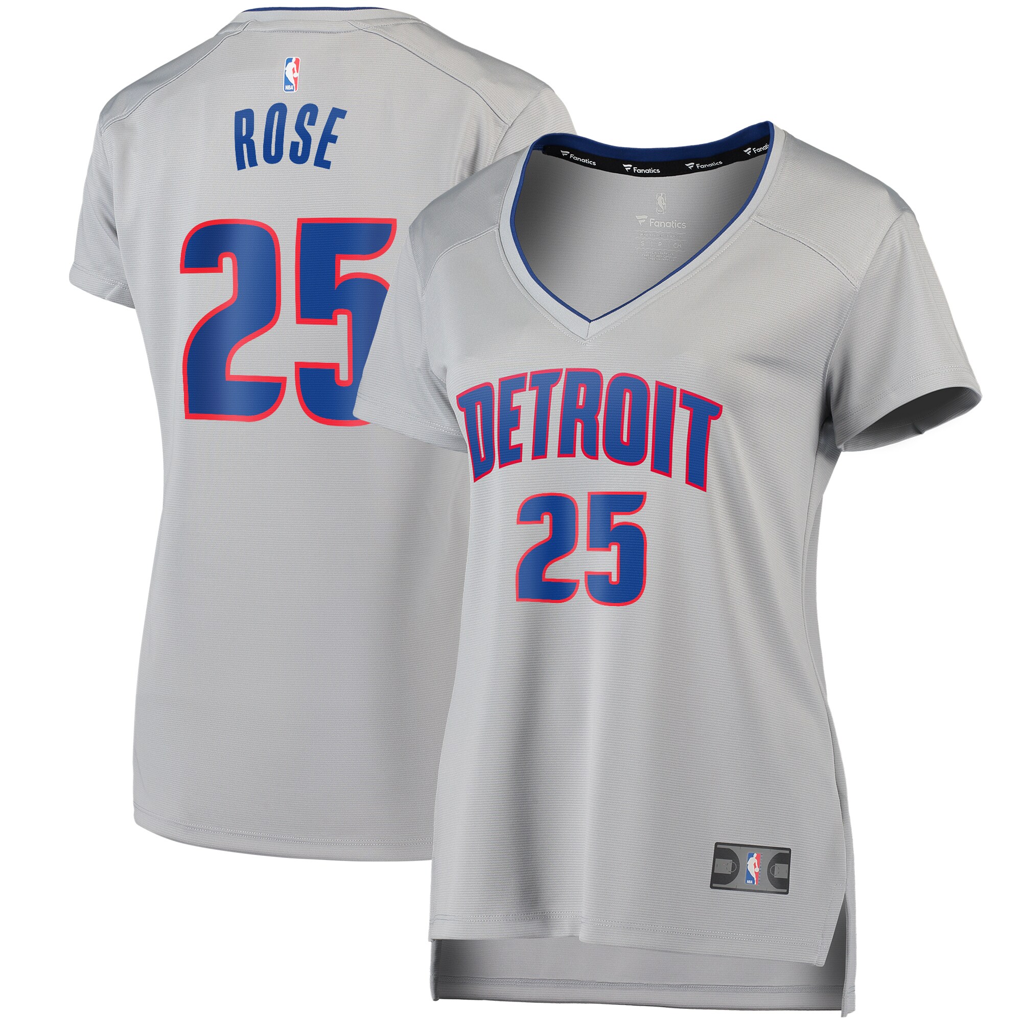 Derrick Rose Detroit Pistons Fanatics Branded Women’s Fast Break Replica Player Jersey – Statement Edition – Gray