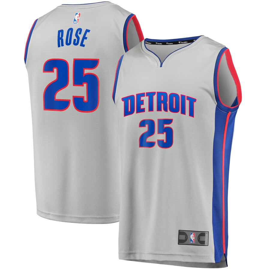 Derrick Rose Detroit Pistons Fanatics Branded Youth Fast Break Replica Player Jersey - Statement Edition - Gray
