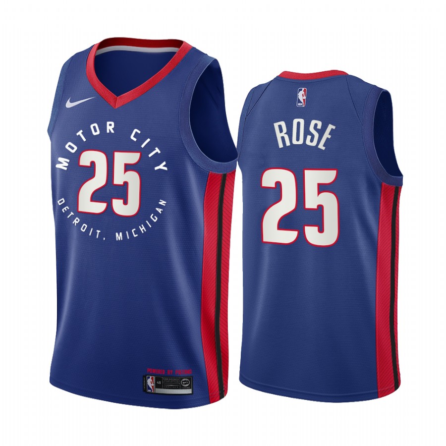 Derrick Rose Detroit Pistons Navy Motor City Edition 2020-21 Jersey