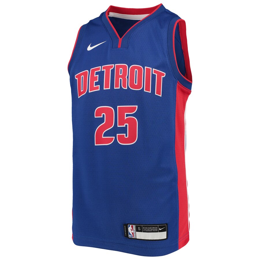 Alternative view of Derrick Rose Detroit Pistons Youth Swingman Jersey - Icon Edition - Blue