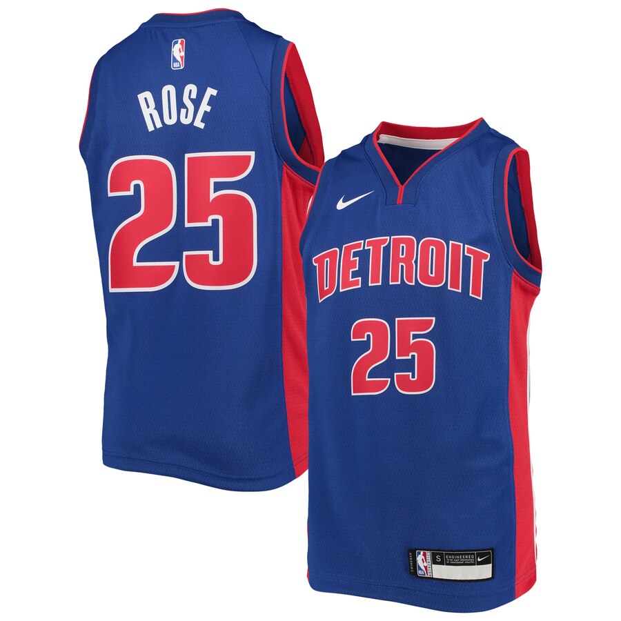 Derrick Rose Detroit Pistons Youth Swingman Jersey - Icon Edition - Blue