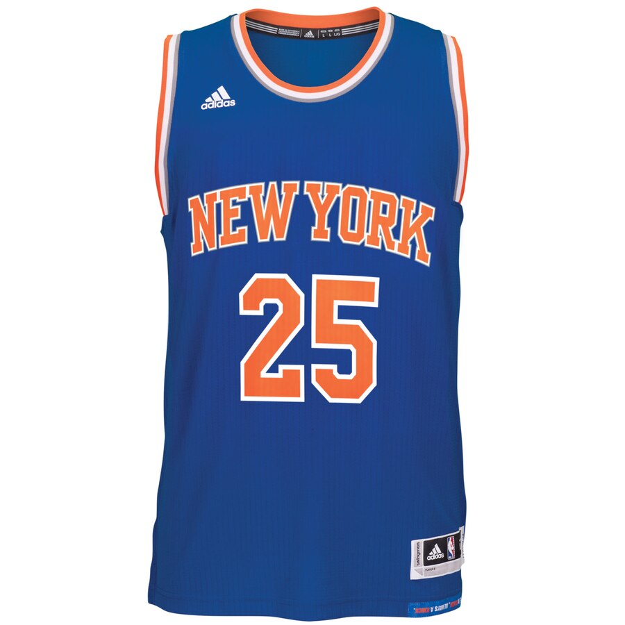 Alternative view of Derrick Rose New York Knicks Adidas Climacool Road Swingman Jersey - Royal
