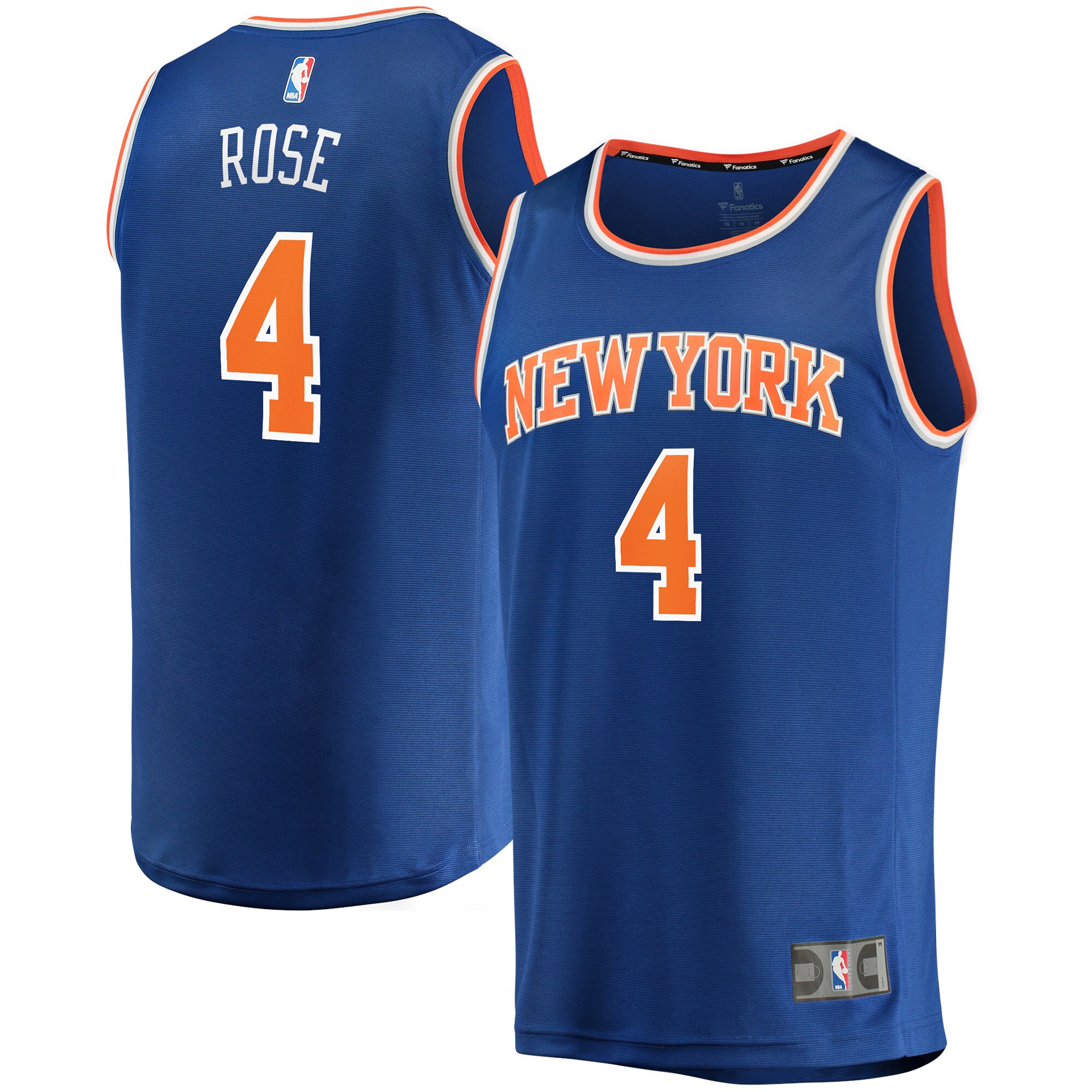 Alternative view of Derrick Rose New York Knicks Fanatics Branded Fast Break Replica Jersey - Icon Edition - Blue