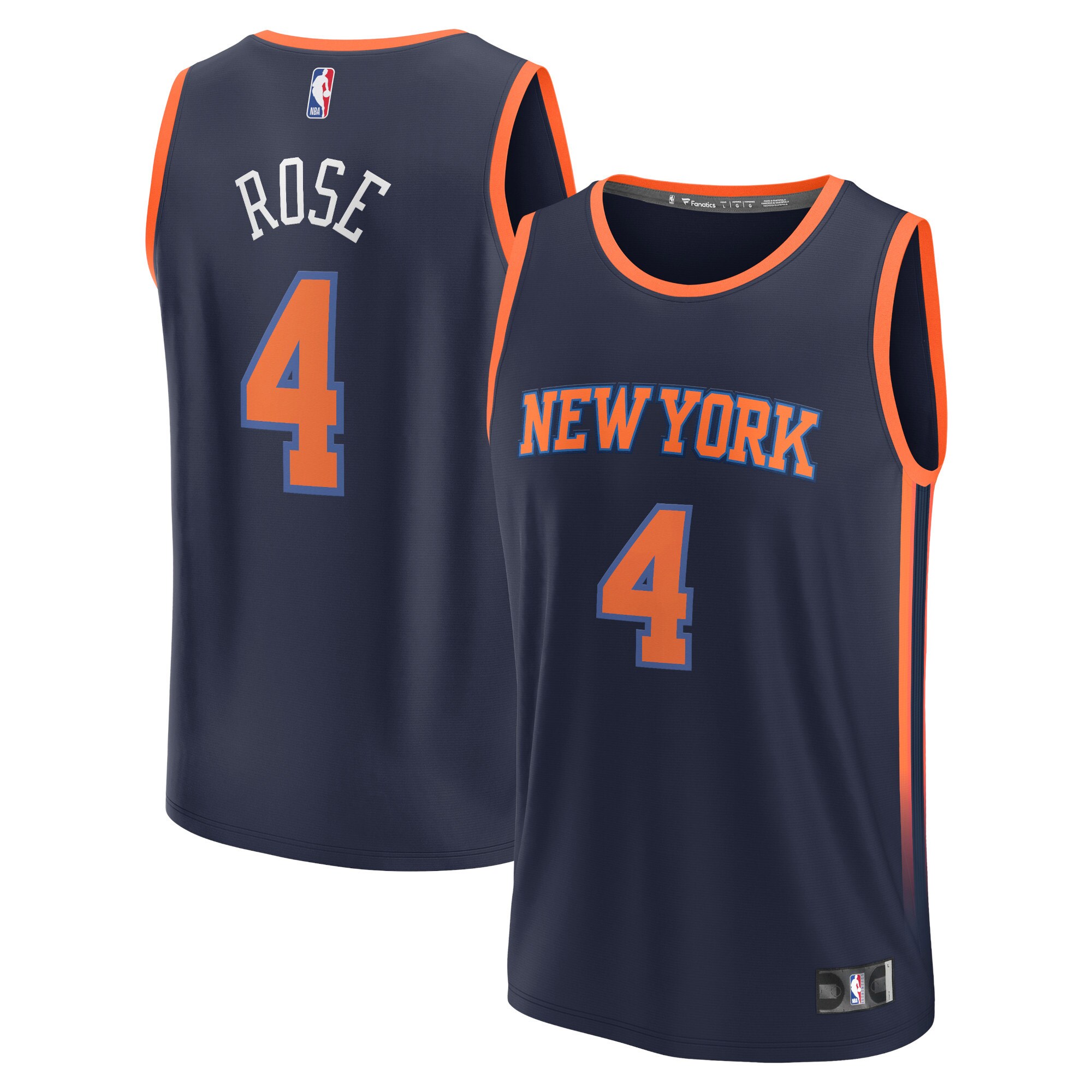 Alternative view of Derrick Rose New York Knicks Fanatics Branded Youth Fast Break Player Jersey - Statement Edition - Navy