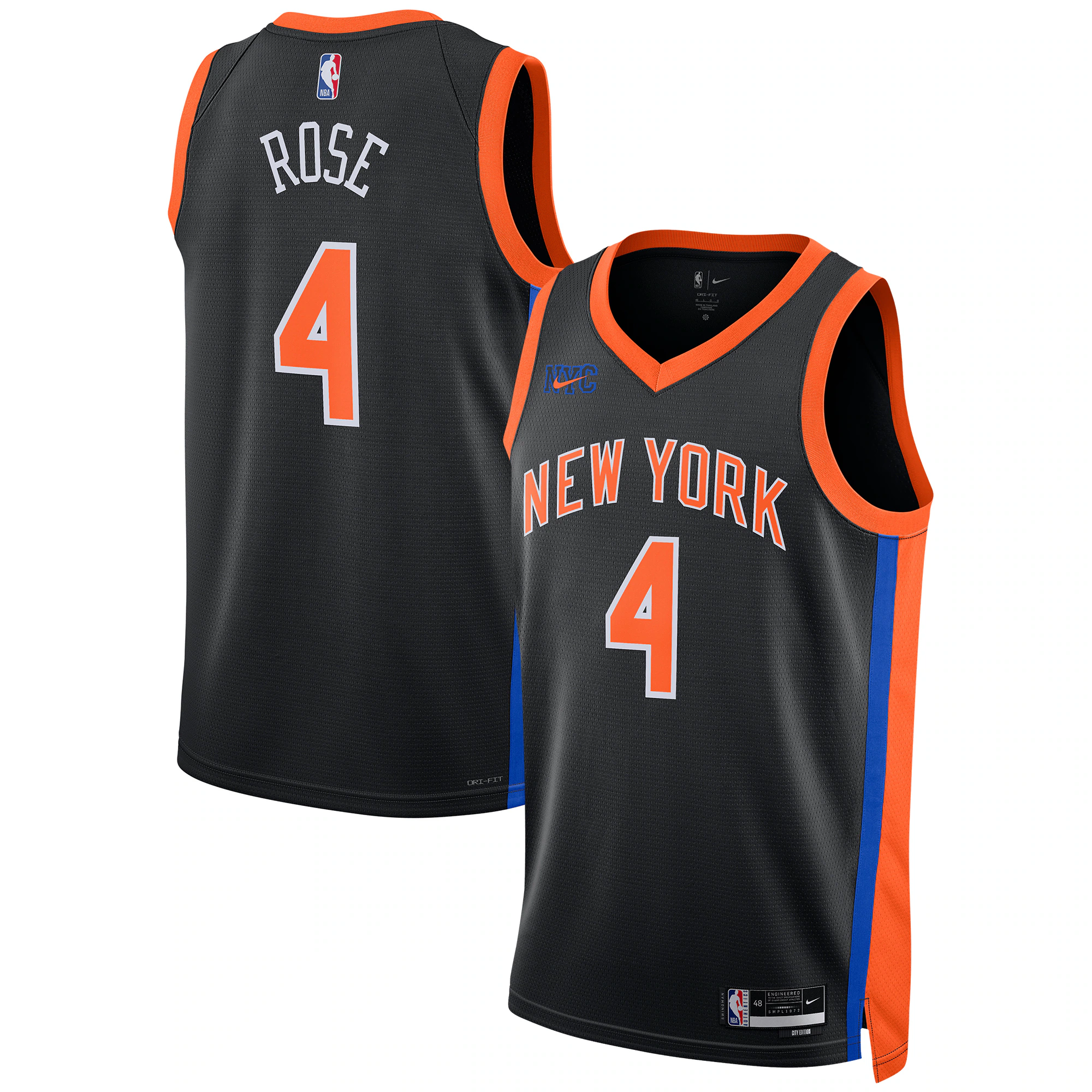 Derrick Rose New York Knicks Unisex 2022/23 Swingman Jersey - City Edition - Black
