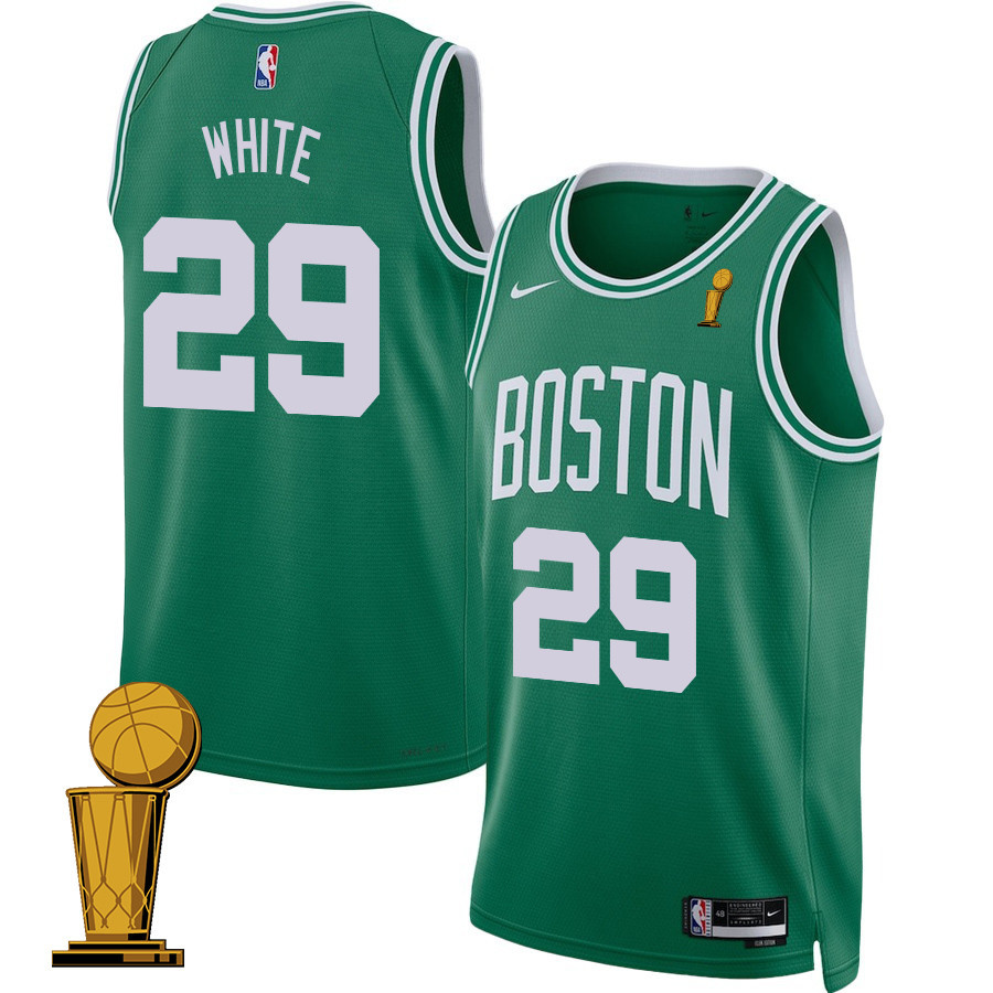 Derrick White 29 Boston Celtics 2024 FINALS CHAMPIONS Jersey - Icon Edition - Kelly Green - JS165