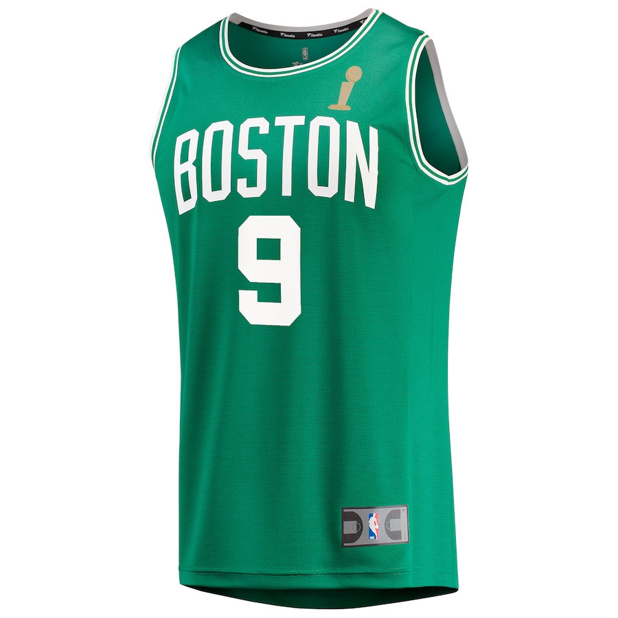 Alternative view of Derrick White 9 Boston Celtics 2024 FINALS CHAMPIONS Jersey - Kelly Green - Icon Edition - JS244