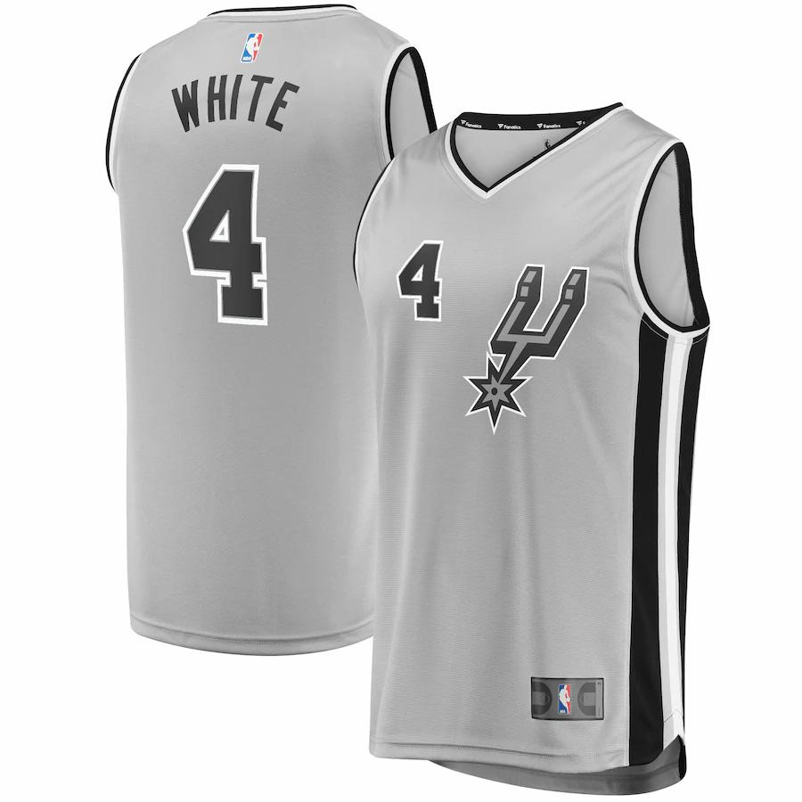 Derrick White San Antonio Spurs Fanatics Branded Fast Break Replica Player Jersey - Statement Edition - Silver
