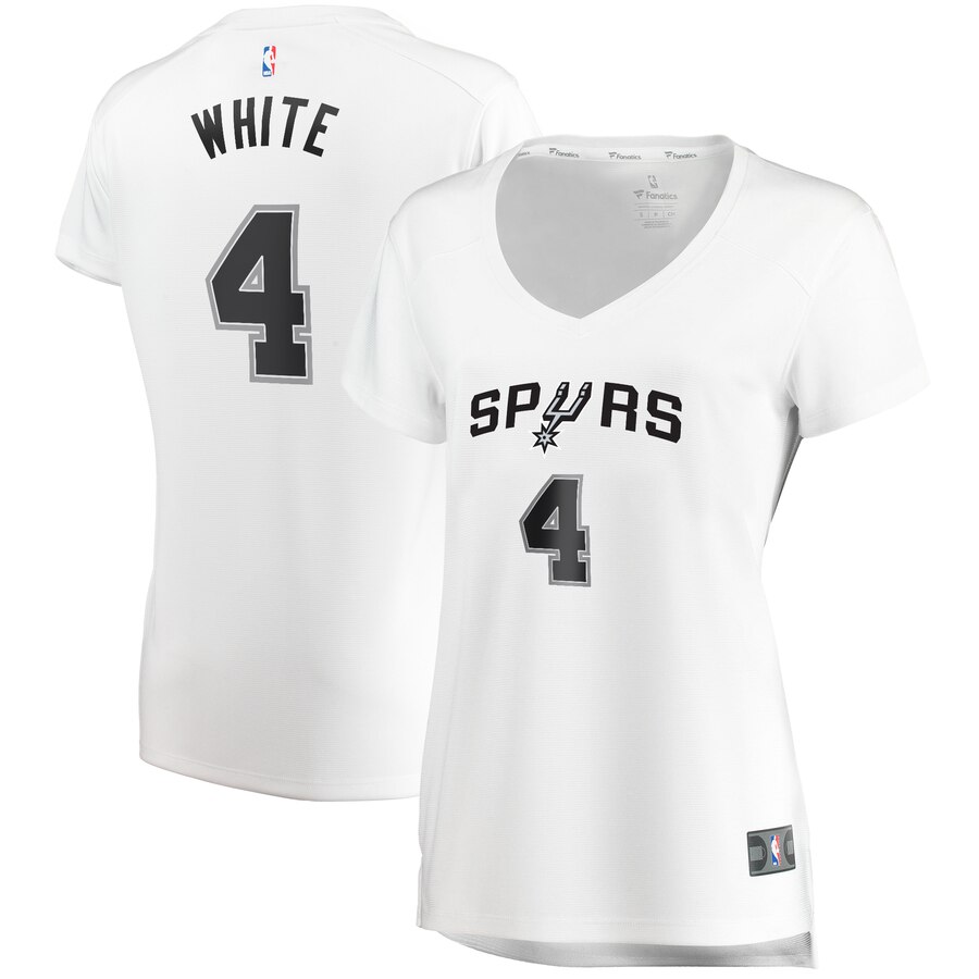 Derrick White San Antonio Spurs Fanatics Branded Women’s Fast Break Replica Player Jersey – Association Edition – White