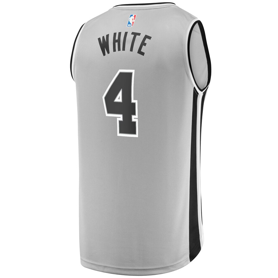 Alternative view of Derrick White San Antonio Spurs Fanatics Branded Youth Fast Break Replica Player Jersey - Statement Edition - Silver