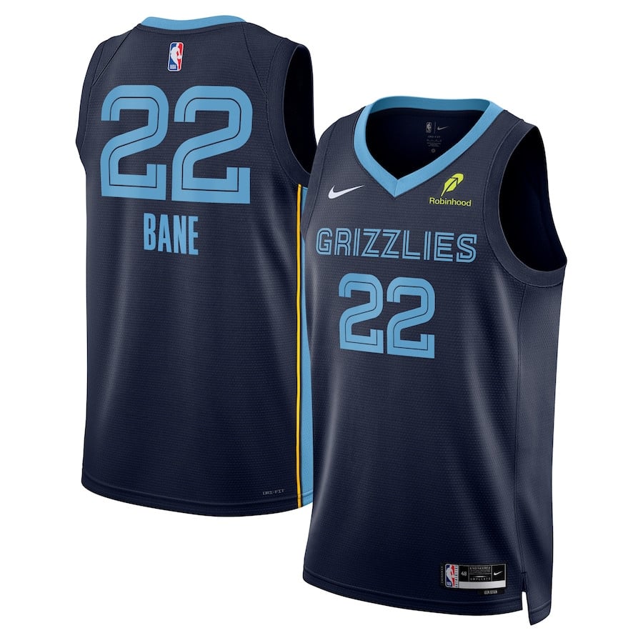 Desmond Bane 22 Memphis Grizzlies Unisex Swingman Badge Player Jersey - Icon Edition - Navy - JS228 