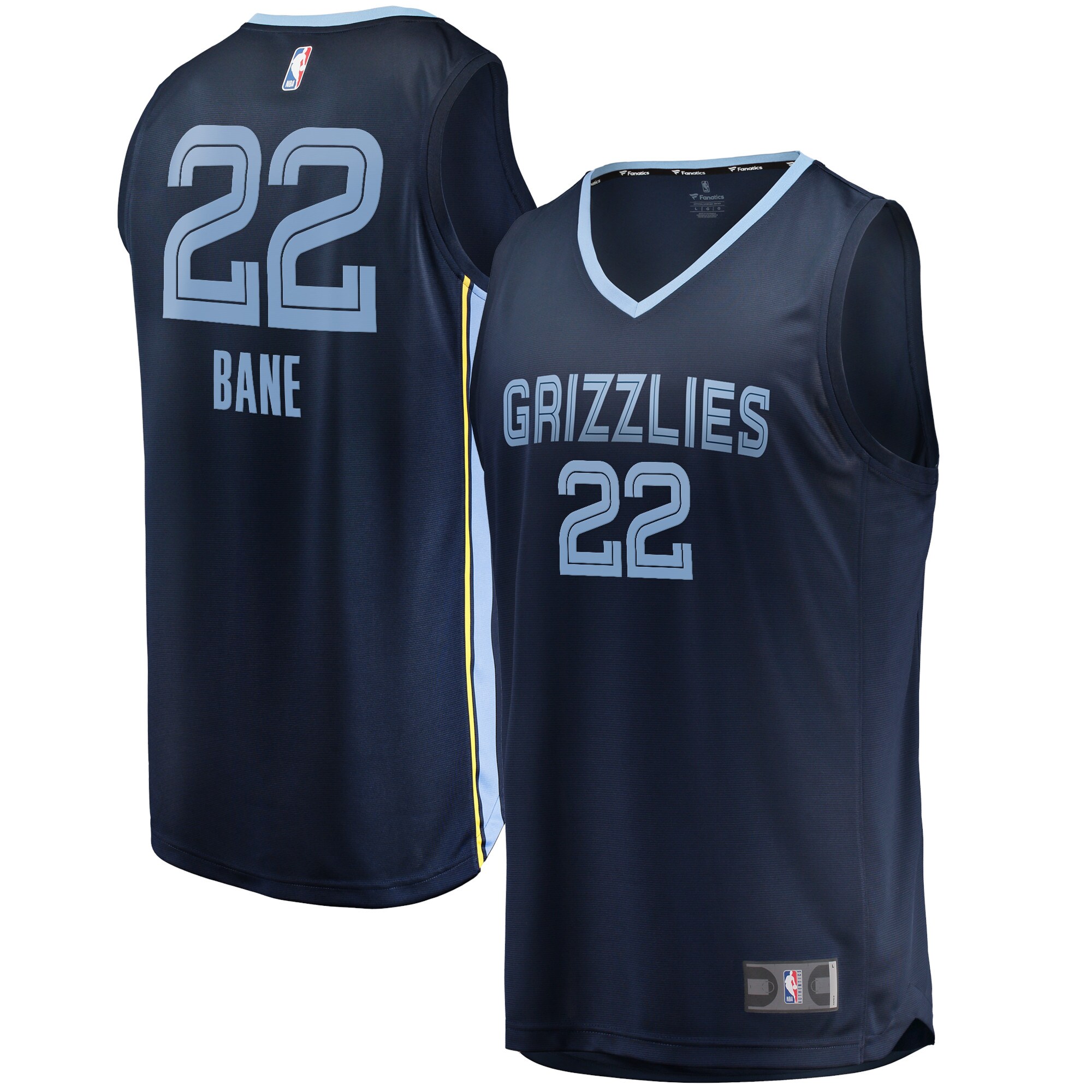 Alternative view of Desmond Bane Memphis Grizzlies Fanatics Branded 2021/22 Fast Break Replica Jersey - Icon Edition - Navy