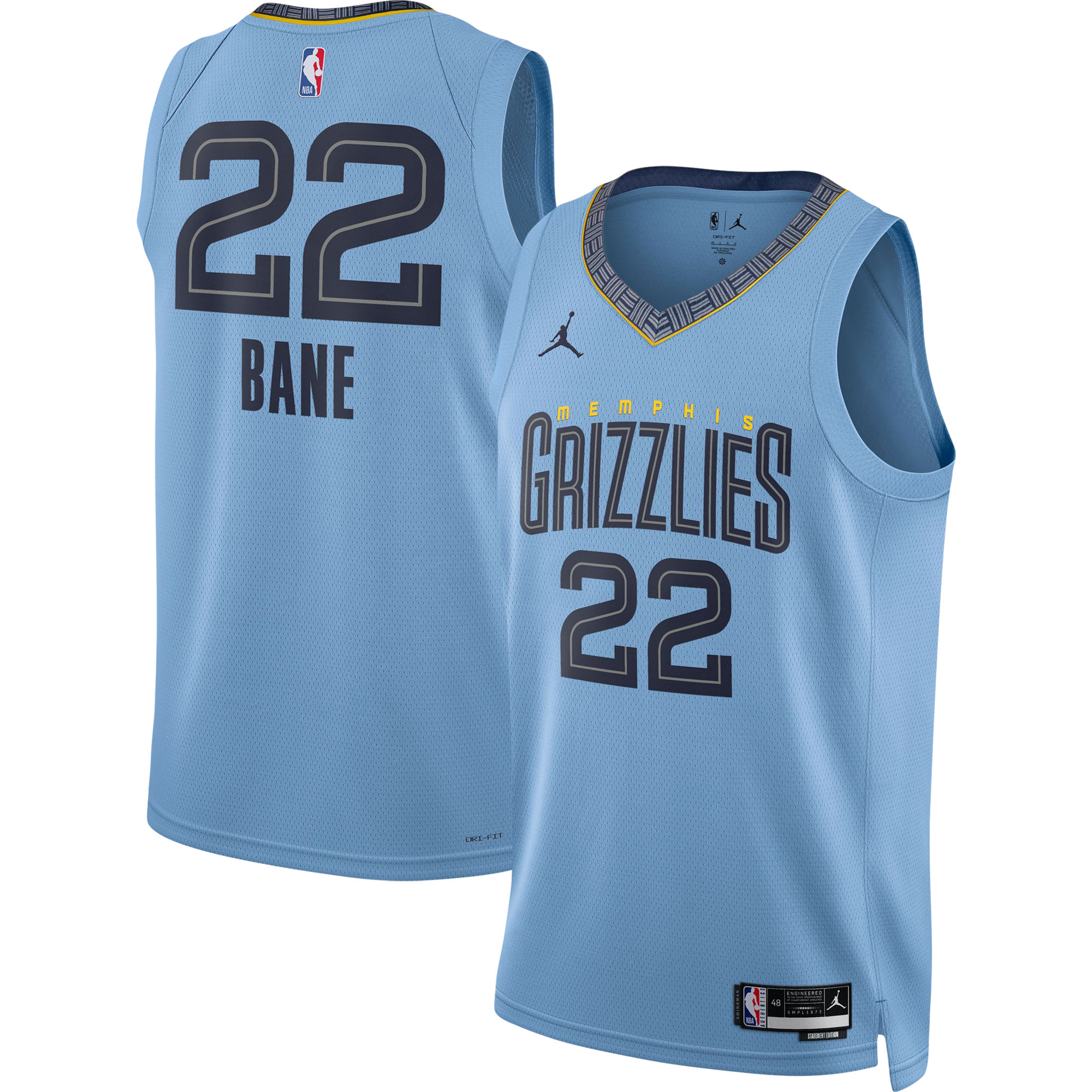 Alternative view of Desmond Bane Memphis Grizzlies Jordan Brand Unisex Swingman Jersey – Statement Edition – Light Blue