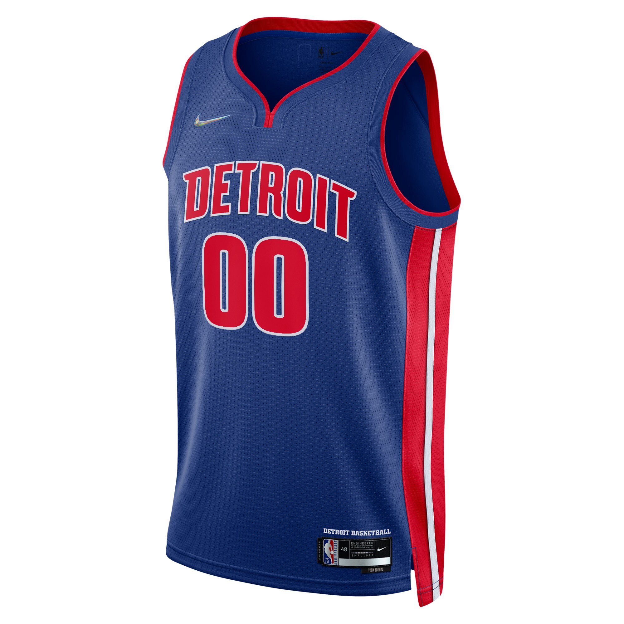 Alternative view of Detroit Pistons 2021/22 Diamond Swingman Custom Jersey - Icon Edition - Blue