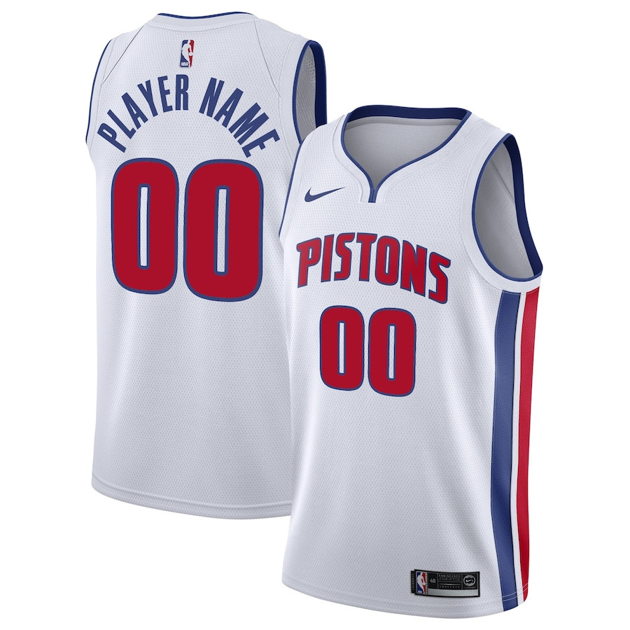 Detroit Pistons 2023/24 Association Swingman Custom Men Jersey - White - JS398 