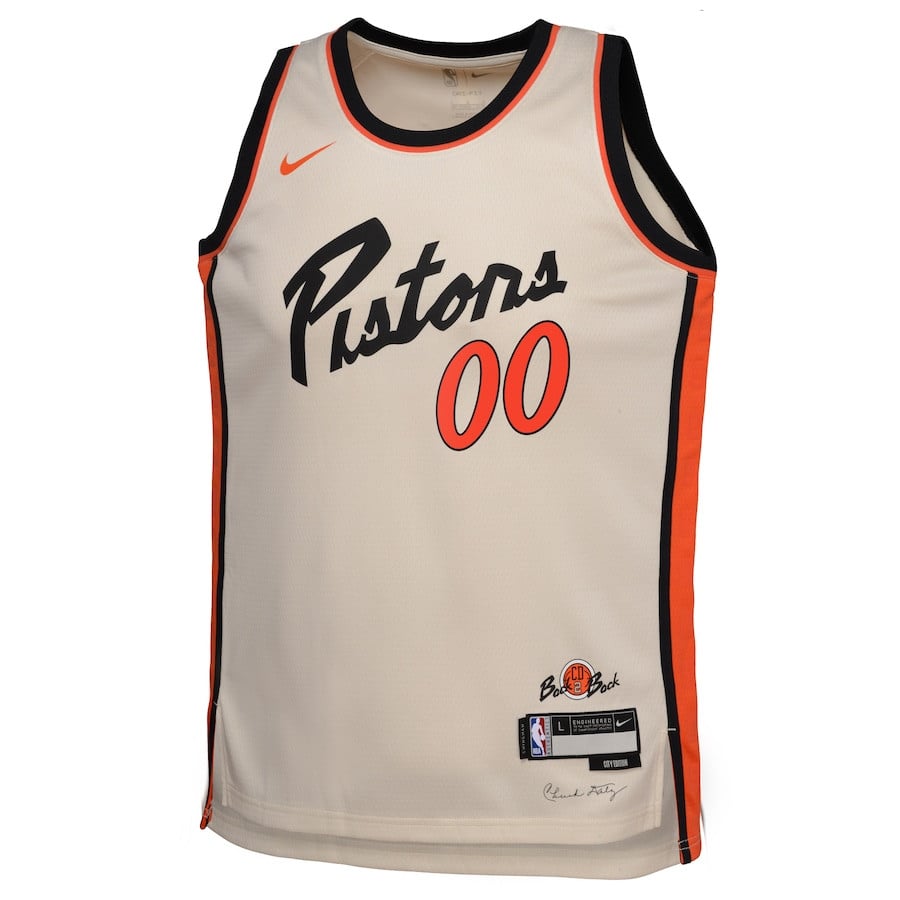 Alternative view of Detroit Pistons 2024/25 Swingman Custom YOUTH Jersey - City Edition - Cream - JS687 