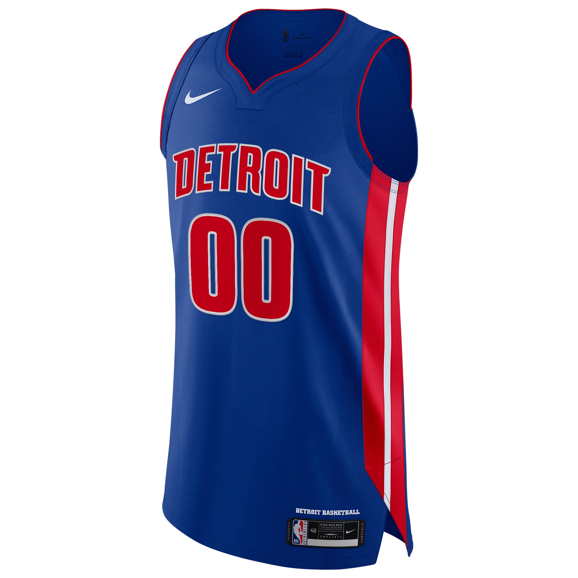 Alternative view of Detroit Pistons Authentic Custom Jersey Blue - Icon Edition