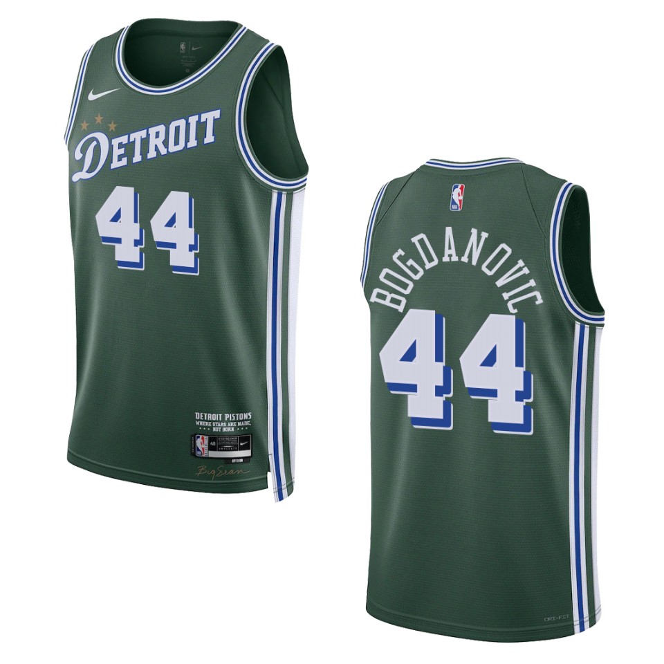 Detroit Pistons Bojan Bogdanovic 2022-23 City Edition Green Swingman Jersey