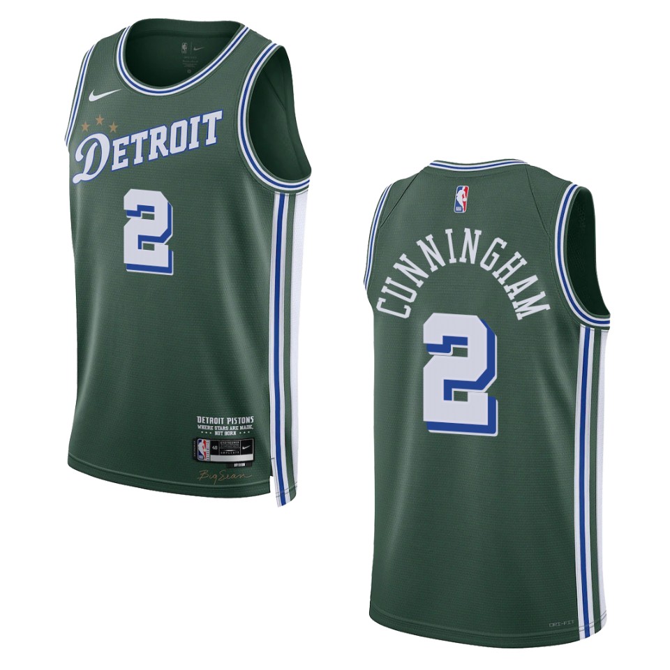 Detroit Pistons Cade Cunningham 2022-23 City Edition Green Swingman Jersey