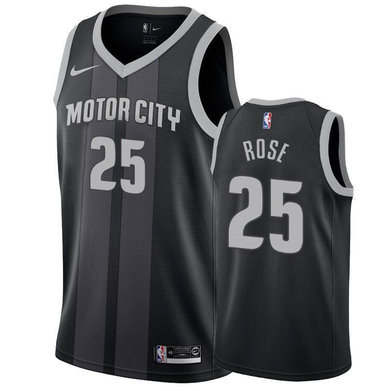 Detroit Pistons Derrick Rose 25 City Men's Jersey - JS318 
