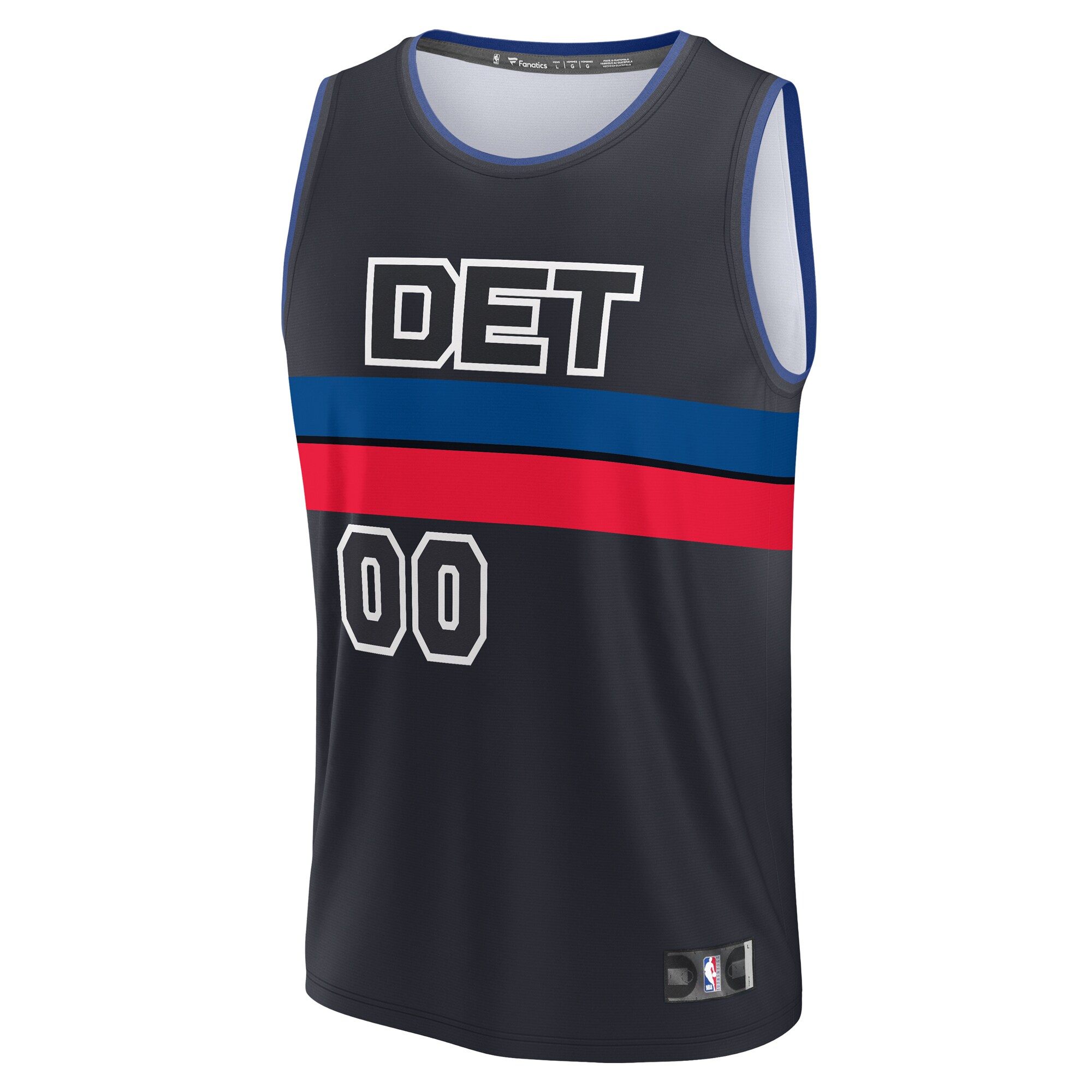 Alternative view of Detroit Pistons Fanatics Fast Break Custom Jersey - Charcoal - Statement Edition
