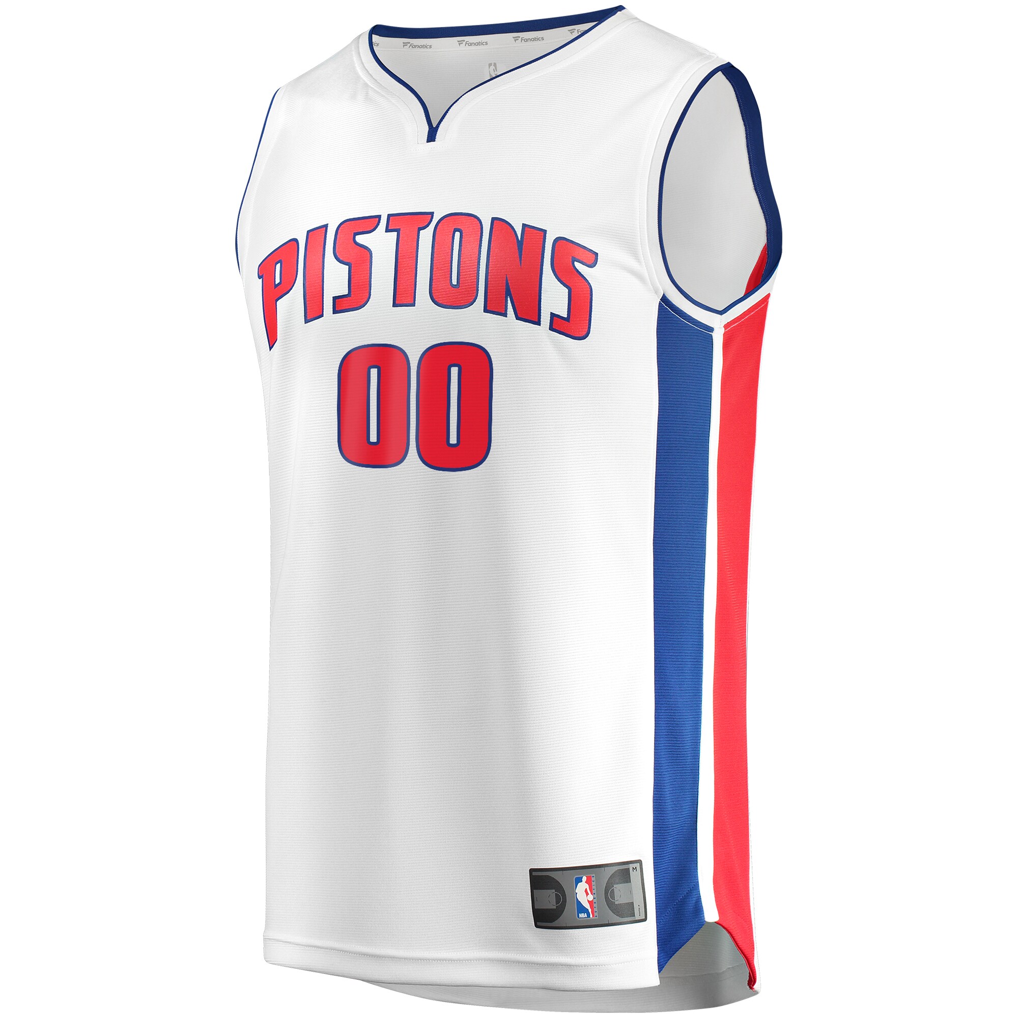 Alternative view of Detroit Pistons Fanatics Fast Break Custom Replica Jersey White - Association Edition